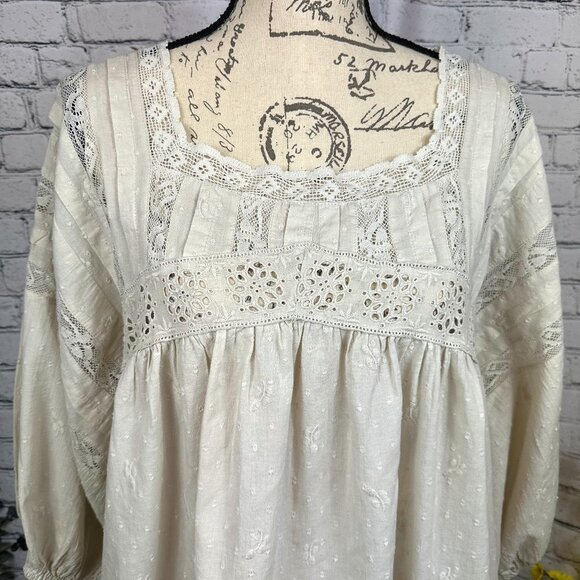 Free People Azalea Lace Tunic/Dress - color: Mineral - size L - Picture 4 of 16